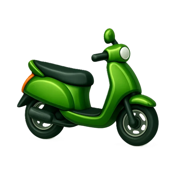Illustration of a green LarGo motorcycle